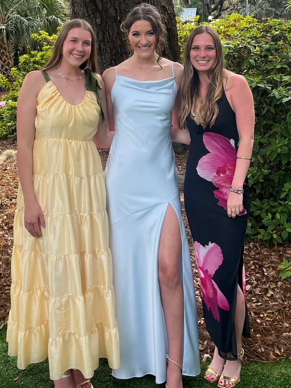 Olivia matte satin dress in mist blue from Birdy Grey